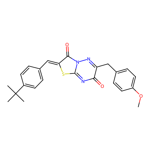 (Z)-2-(4-(tert-butyl)benzylidene)-6-(4-methoxybenzyl)-2H-thiazolo[3,2-b][1,2,4]triazine-3,7-dione structure