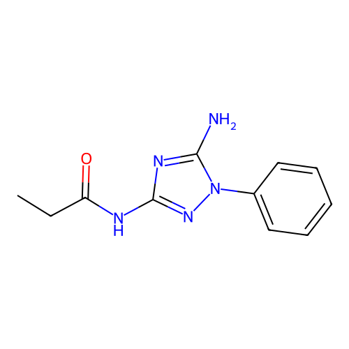 N-(5-amino-1-phenyl-1H-1,2,4-triazol-3-yl)propanamide structure