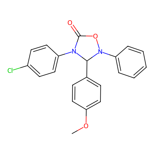 4-(4-Chlorophenyl)-3-(4-methoxyphenyl)-2-phenyl-1,2,4-oxadiazolidin-5-one structure