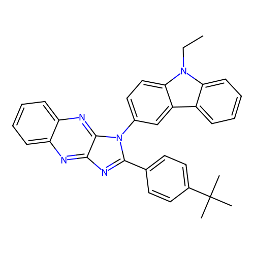 2-(4-tert-butylphenyl)-1-(9-ethyl-9H-carbazol-3-yl)-1H-imidazo[4,5-b]quinoxaline structure