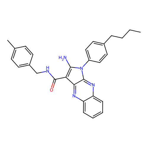 2-amino-1-(4-butylphenyl)-N-(4-methylbenzyl)-1H-pyrrolo[2,3-b]quinoxaline-3-carboxamide structure