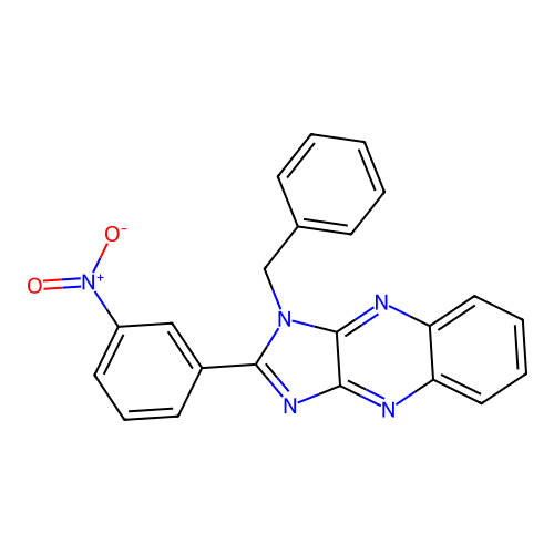 1-benzyl-2-(3-nitrophenyl)-1H-imidazo[4,5-b]quinoxaline structure