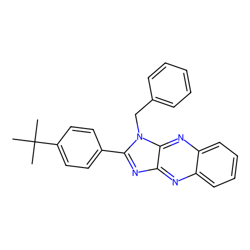 1-benzyl-2-(4-tert-butylphenyl)-1H-imidazo[4,5-b]quinoxaline structure