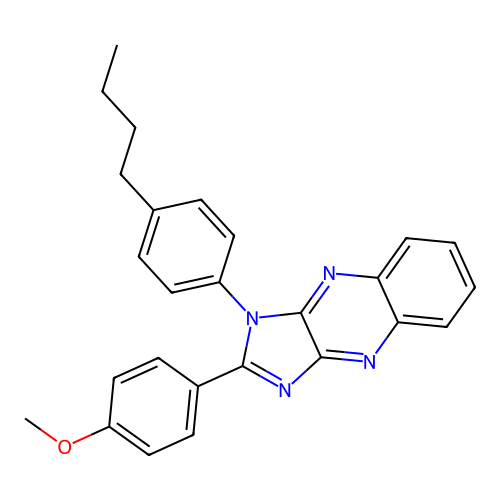 1-(4-butylphenyl)-2-(4-methoxyphenyl)-1H-imidazo[4,5-b]quinoxaline structure