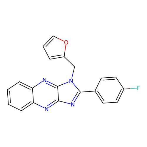 2-(4-fluorophenyl)-1-(furan-2-ylmethyl)-1H-imidazo[4,5-b]quinoxaline structure