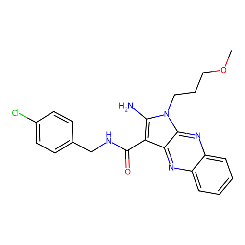 2-amino-N-(4-chlorobenzyl)-1-(3-methoxypropyl)-1H-pyrrolo[2,3-b]quinoxaline-3-carboxamide structure