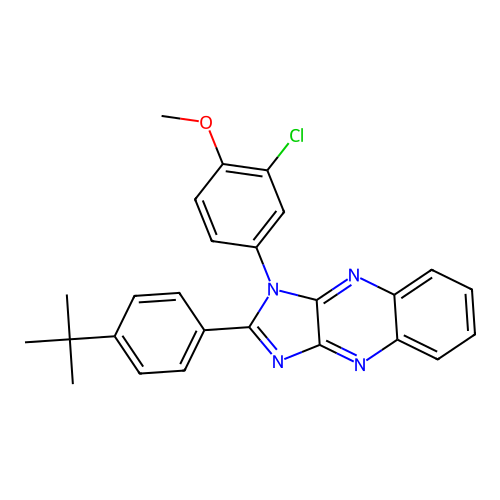 2-(4-tert-butylphenyl)-1-(3-chloro-4-methoxyphenyl)-1H-imidazo[4,5-b]quinoxaline structure