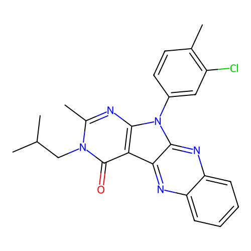11-(3-chloro-4-methylphenyl)-3-isobutyl-2-methyl-3H-pyrimido[5',4':4,5]pyrrolo[2,3-b]quinoxalin-4(11H)-one structure