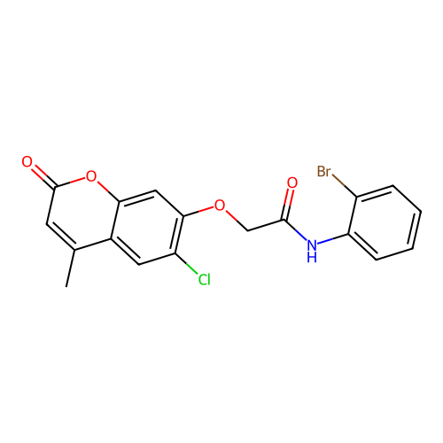 N-(2-bromophenyl)-2-((6-chloro-4-methyl-2-oxo-2H-chromen-7-yl)oxy)acetamide structure