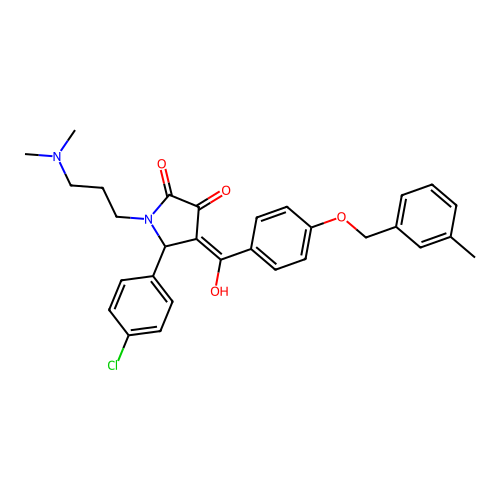 (4E)-5-(4-chlorophenyl)-1-[3-(dimethylamino)propyl]-4-(hydroxy{4-[(3-methylbenzyl)oxy]phenyl}methylidene)pyrrolidine-2,3-dione structure