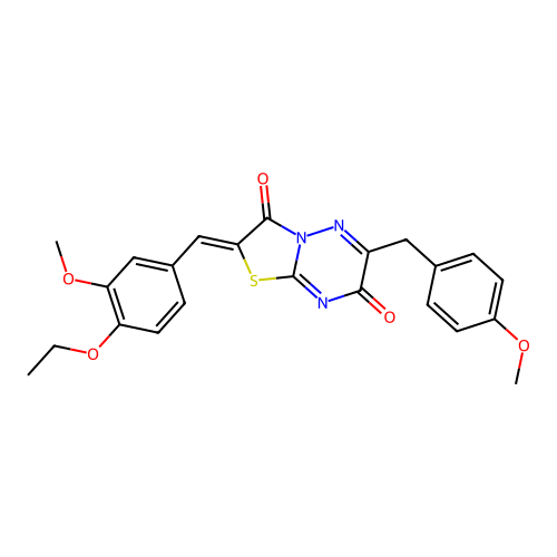 (Z)-2-(4-ethoxy-3-methoxybenzylidene)-6-(4-methoxybenzyl)-2H-thiazolo[3,2-b][1,2,4]triazine-3,7-dione structure