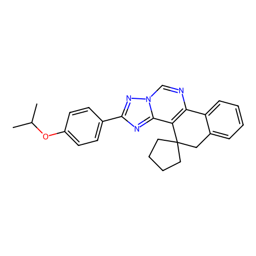 2-(4-isopropoxyphenyl)-5H-spiro[benzo[h][1,2,4]triazolo[1,5-c]quinazoline-4,1'-cyclopentane] structure