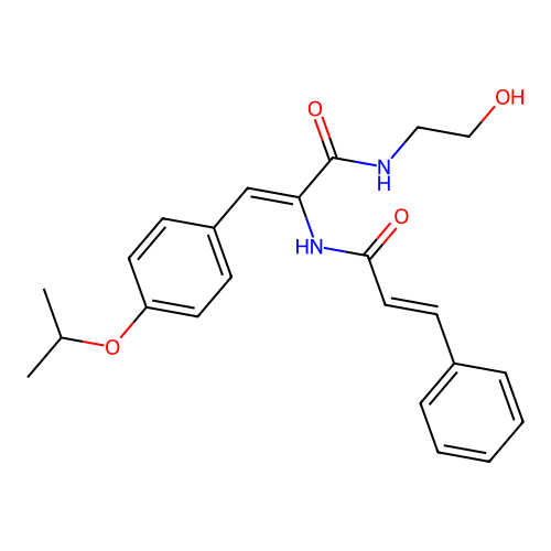 (Z)-2-cinnamamido-N-(2-hydroxyethyl)-3-(4-isopropoxyphenyl)acrylamide structure