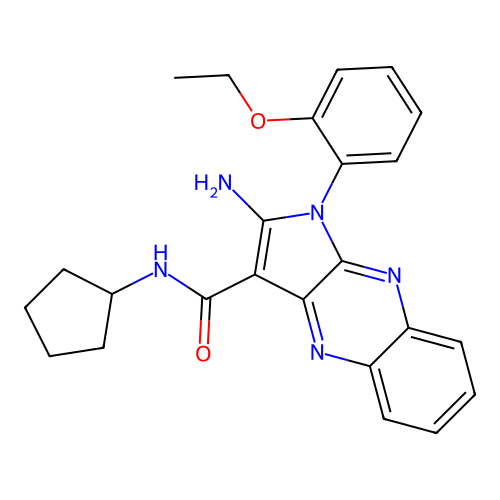 2-amino-N-cyclopentyl-1-(2-ethoxyphenyl)-1H-pyrrolo[2,3-b]quinoxaline-3-carboxamide structure