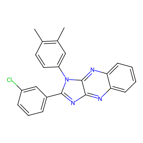 2-(3-chlorophenyl)-1-(3,4-dimethylphenyl)-1H-imidazo[4,5-b]quinoxaline structure