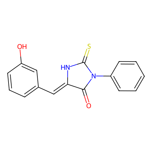 (Z)-5-(3-hydroxybenzylidene)-3-phenyl-2-thioxoimidazolidin-4-one structure