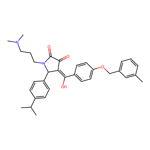 (4E)-1-[3-(dimethylamino)propyl]-4-(hydroxy{4-[(3-methylbenzyl)oxy]phenyl}methylidene)-5-[4-(propan-2-yl)phenyl]pyrrolidine-2,3-dione structure