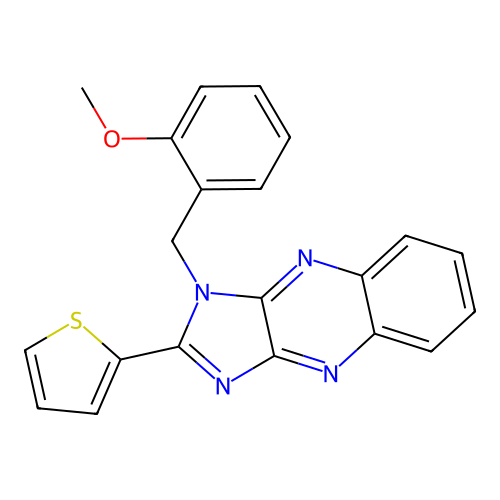 1-(2-methoxybenzyl)-2-(thiophen-2-yl)-1H-imidazo[4,5-b]quinoxaline structure