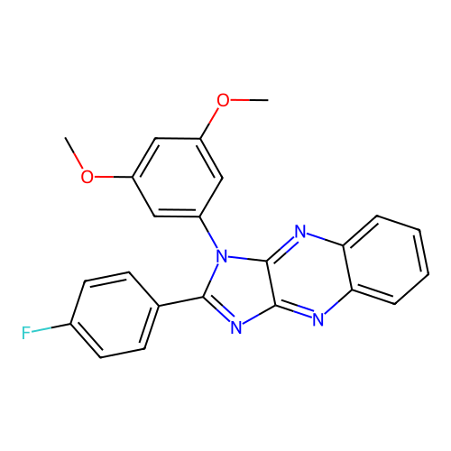 1-(3,5-dimethoxyphenyl)-2-(4-fluorophenyl)-1H-imidazo[4,5-b]quinoxaline structure