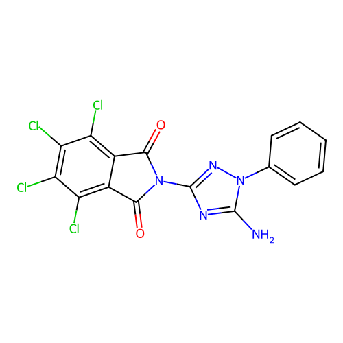 2-(5-amino-1-phenyl-1,2,4-triazol-3-yl)-4,5,6,7-tetrachloroisoindole-1,3-dione structure