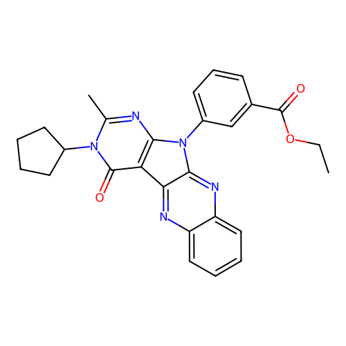 ethyl 3-(3-cyclopentyl-2-methyl-4-oxo-3H-pyrimido[5',4':4,5]pyrrolo[2,3-b]quinoxalin-11(4H)-yl)benzoate structure
