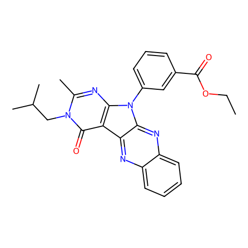 ethyl 3-(3-isobutyl-2-methyl-4-oxo-3H-pyrimido[5',4':4,5]pyrrolo[2,3-b]quinoxalin-11(4H)-yl)benzoate structure