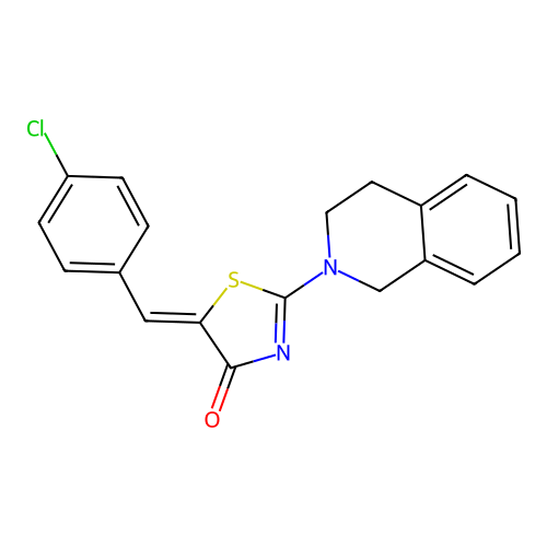 (Z)-5-(4-chlorobenzylidene)-2-(3,4-dihydroisoquinolin-2(1H)-yl)thiazol-4(5H)-one structure
