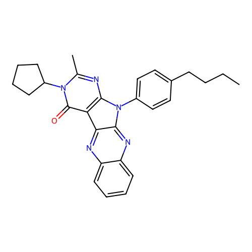 11-(4-butylphenyl)-3-cyclopentyl-2-methyl-3H-pyrimido[5',4':4,5]pyrrolo[2,3-b]quinoxalin-4(11H)-one structure