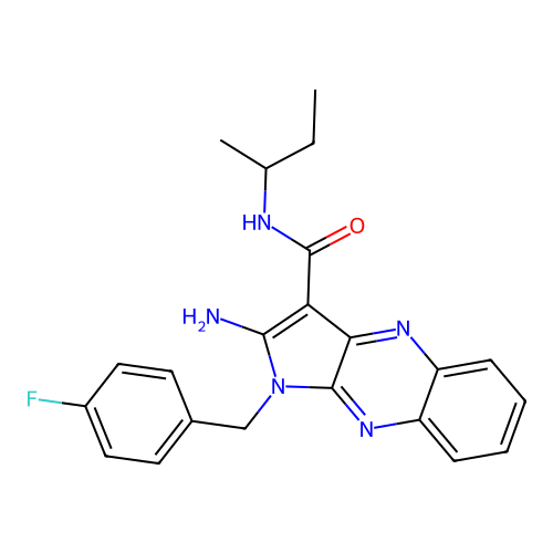 2-amino-N-(butan-2-yl)-1-(4-fluorobenzyl)-1H-pyrrolo[2,3-b]quinoxaline-3-carboxamide structure