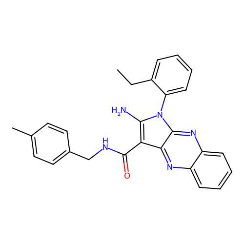 2-amino-1-(2-ethylphenyl)-N-(4-methylbenzyl)-1H-pyrrolo[2,3-b]quinoxaline-3-carboxamide structure