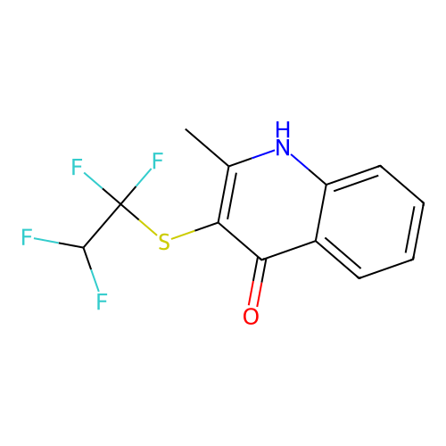 2-methyl-3-((1,1,2,2-tetrafluoroethyl)thio)quinolin-4(1H)-one structure