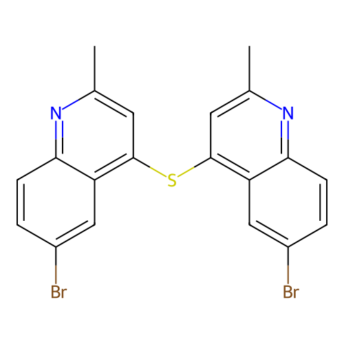 Bis(6-bromo-2-methylquinolin-4-yl)sulfane structure