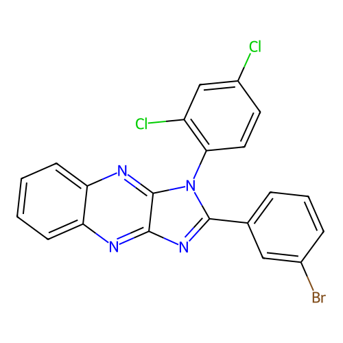 2-(3-bromophenyl)-1-(2,4-dichlorophenyl)-1H-imidazo[4,5-b]quinoxaline structure