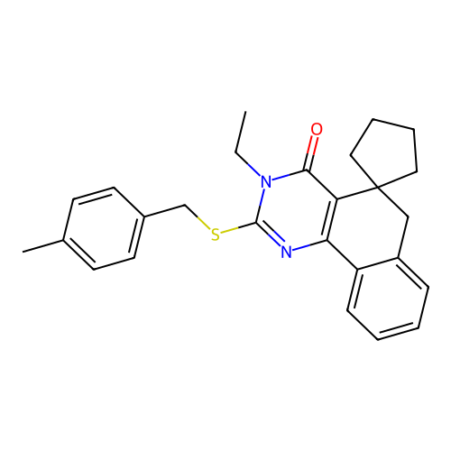 3-ethyl-2-((4-methylbenzyl)thio)-3H-spiro[benzo[h]quinazoline-5,1'-cyclopentan]-4(6H)-one structure