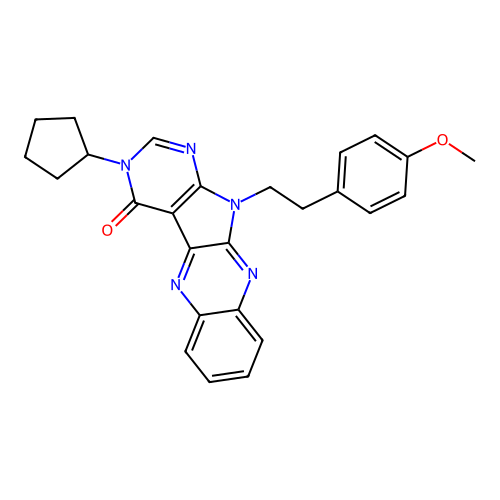 3-cyclopentyl-11-(4-methoxyphenethyl)-3H-pyrimido[5',4':4,5]pyrrolo[2,3-b]quinoxalin-4(11H)-one structure