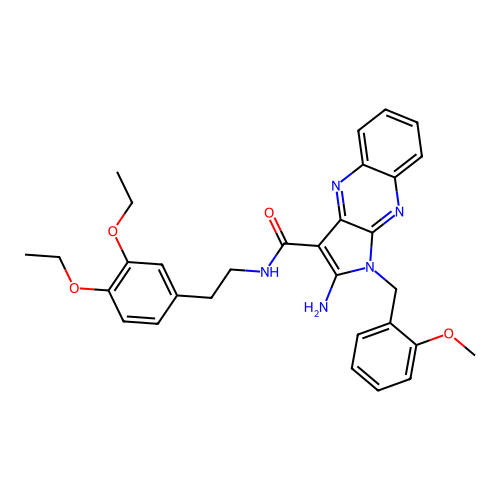 2-amino-N-(3,4-diethoxyphenethyl)-1-(2-methoxybenzyl)-1H-pyrrolo[2,3-b]quinoxaline-3-carboxamide structure