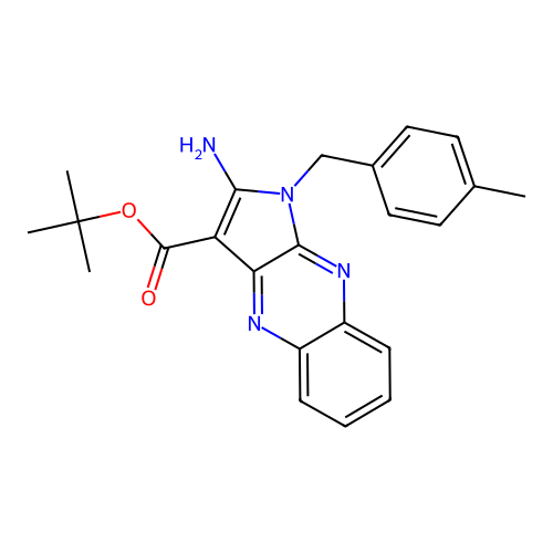 tert-butyl 2-amino-1-(4-methylbenzyl)-1H-pyrrolo[2,3-b]quinoxaline-3-carboxylate structure
