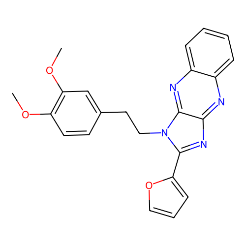1-[2-(3,4-dimethoxyphenyl)ethyl]-2-(furan-2-yl)-1H-imidazo[4,5-b]quinoxaline structure