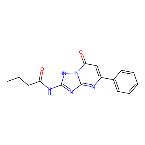 N-(7-hydroxy-5-phenyl[1,2,4]triazolo[1,5-a]pyrimidin-2-yl)butanamide structure