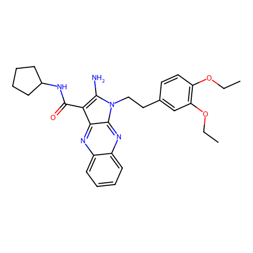 2-amino-N-cyclopentyl-1-(3,4-diethoxyphenethyl)-1H-pyrrolo[2,3-b]quinoxaline-3-carboxamide structure