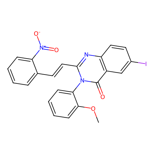 (E)-6-iodo-3-(2-methoxyphenyl)-2-(2-nitrostyryl)quinazolin-4(3H)-one structure