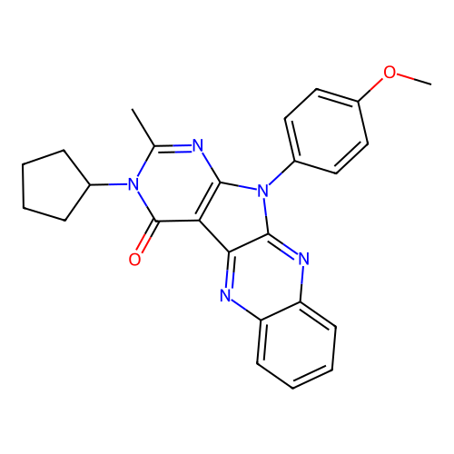 3-cyclopentyl-11-(4-methoxyphenyl)-2-methyl-3,11-dihydro-4H-pyrimido[5',4':4,5]pyrrolo[2,3-b]quinoxalin-4-one structure
