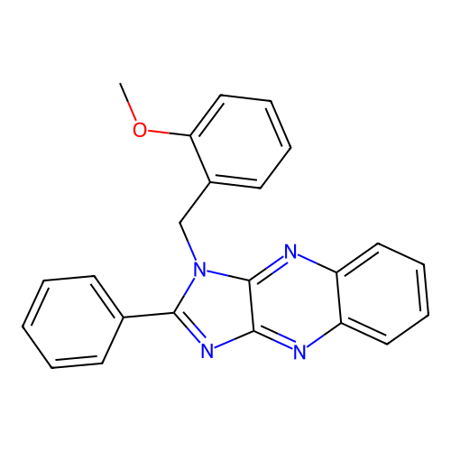 1-(2-methoxybenzyl)-2-phenyl-1H-imidazo[4,5-b]quinoxaline structure