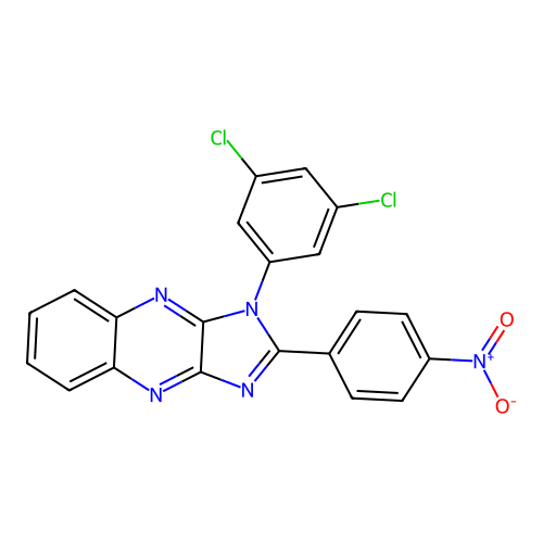 1-(3,5-dichlorophenyl)-2-(4-nitrophenyl)-1H-imidazo[4,5-b]quinoxaline structure