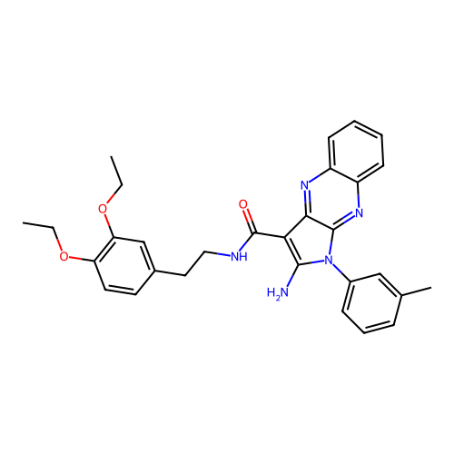 2-amino-N-(3,4-diethoxyphenethyl)-1-(m-tolyl)-1H-pyrrolo[2,3-b]quinoxaline-3-carboxamide structure