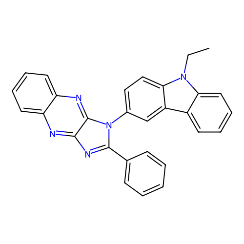 1-(9-ethyl-9H-carbazol-3-yl)-2-phenyl-1H-imidazo[4,5-b]quinoxaline structure