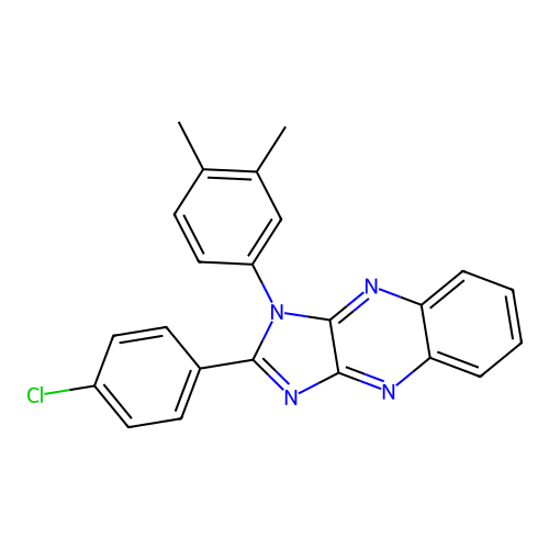 2-(4-chlorophenyl)-1-(3,4-dimethylphenyl)-1H-imidazo[4,5-b]quinoxaline structure