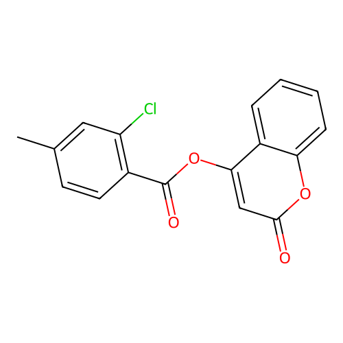 2-oxo-2H-chromen-4-yl 2-chloro-4-methylbenzoate structure