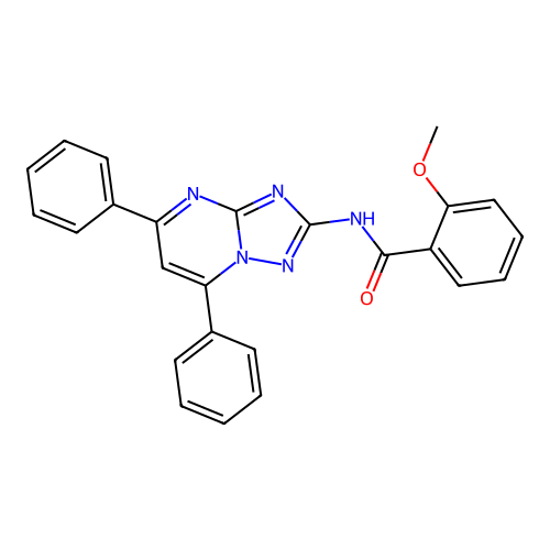 N-(5,7-diphenyl-[1,2,4]triazolo[1,5-a]pyrimidin-2-yl)-2-methoxybenzamide structure