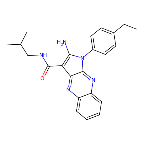 2-amino-1-(4-ethylphenyl)-N-(2-methylpropyl)-1H-pyrrolo[2,3-b]quinoxaline-3-carboxamide structure